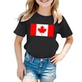 thumbnail image 4 of T-shirt à Manches Courtes pour Filles Fête du Canada Été Col Rond Coupe Décontractée Basique, 4 of 4