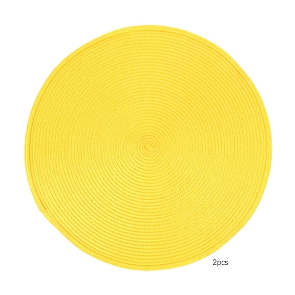 ACDANC Round Placemat Plastic Woven Placemat Washable Wipeable Table Mat for Dining Table Heat Resistant Non-Slip Circle Place Mats Plastic Placemats Wipeable