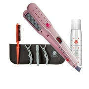 VOLOOM Petite 1 Inch Volumizing Hair Iron with Patented Checkerboard Design and Very Airy Dry Shampoo Bundle
