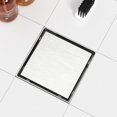 thumbnail image 3 of Desagüe de ducha cuadrado Neodrain de 6 pulgadas con rejilla extraíble para azulejos, acero inoxidable 304 cepillado con marca de agua y certificación Cupc, incluye colador para el cabello, 3 of 8