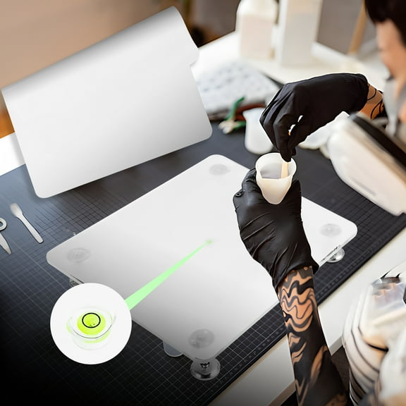 Acrylic Leveling Table 11.4×10.2 Inch Adjustable Leveling Board Self Leveling Table with Silicone Mat Multipurpose Resin Leveling Table for Resin Molds Paint Projects DIY Craft