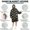 thumbnail image 5 of Wearable Oversized Blanket,Black Gold Sun Moon Pattern Wearable Blanket Hoodie for Adults,Cozy Hooded Blankets with Super Pockets,Super Warm Fuzzy Pullover for Women & Men, 5 of 6