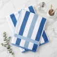 thumbnail image 6 of Unique Bargains Absorbent Stripe Ultra Soft Cotton Bath Towel Royal Blue 55" x 28", 6 of 7