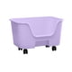 thumbnail image 5 of Cajas de arena para gatos de lados altos, inodoro abierto, cuenco grande para arena de interior Violeta Con Rueda, 5 of 9