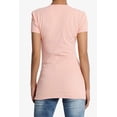 thumbnail image 2 of Women's & Juniors Basic Round Crew Neck Short Sleeve Stretch Cotton Spandex T-Shirts, 2 of 4