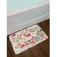 thumbnail image 2 of Floral Bath Mat, Shabby Form Flowers Roses Petals Dots Leaves Buds Spring Season Theme Image Artwork, Plush Bathroom Decor Mat with Non Slip Backing, 29.5" X 17.5", Magenta, 2 of 2