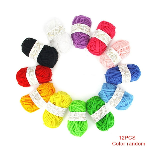 braveheart 12pcs Kids DIY Knitting Crochet Yarns Multicolor Multicolor Handcrafts Yarns Handcrafts Colorful Craft Sewing Thread Crafting Yarn Random Color