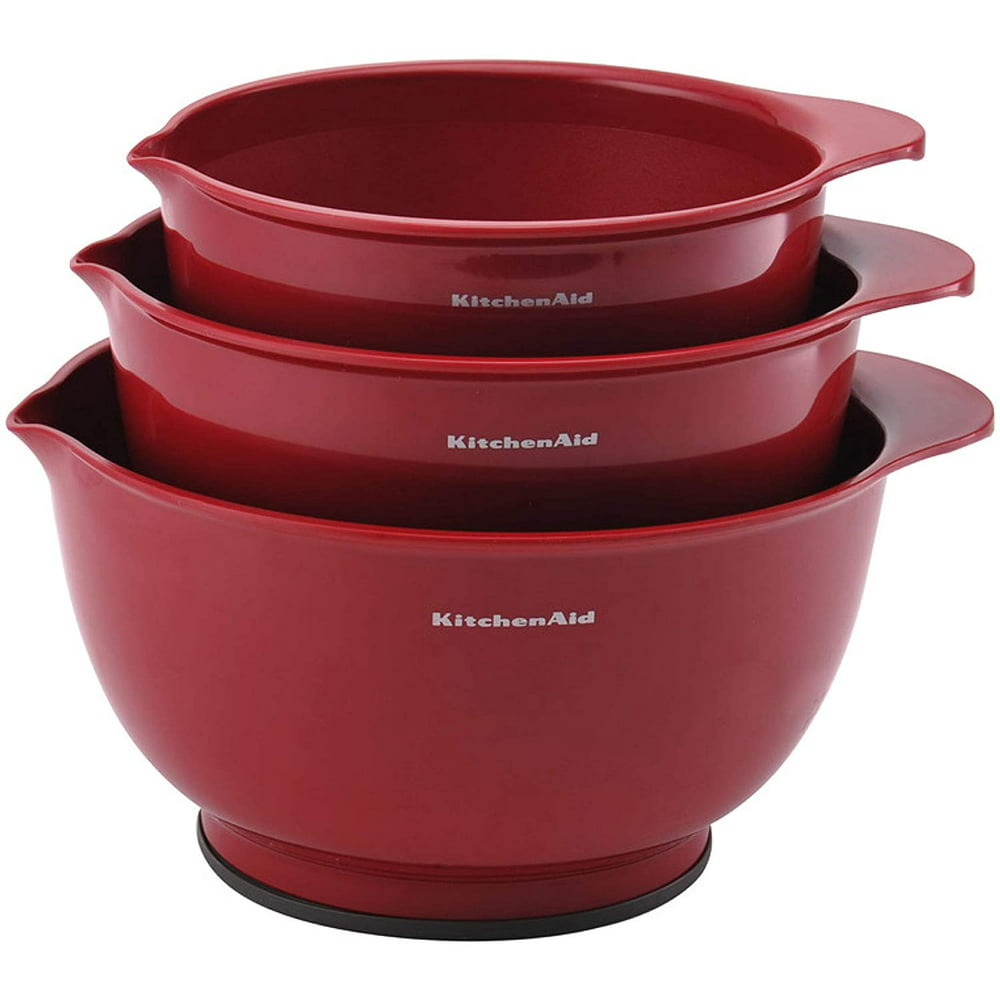 KitchenAid Classic Mixing Bowls, Set of 3, Empire Red - Walmart.com ...