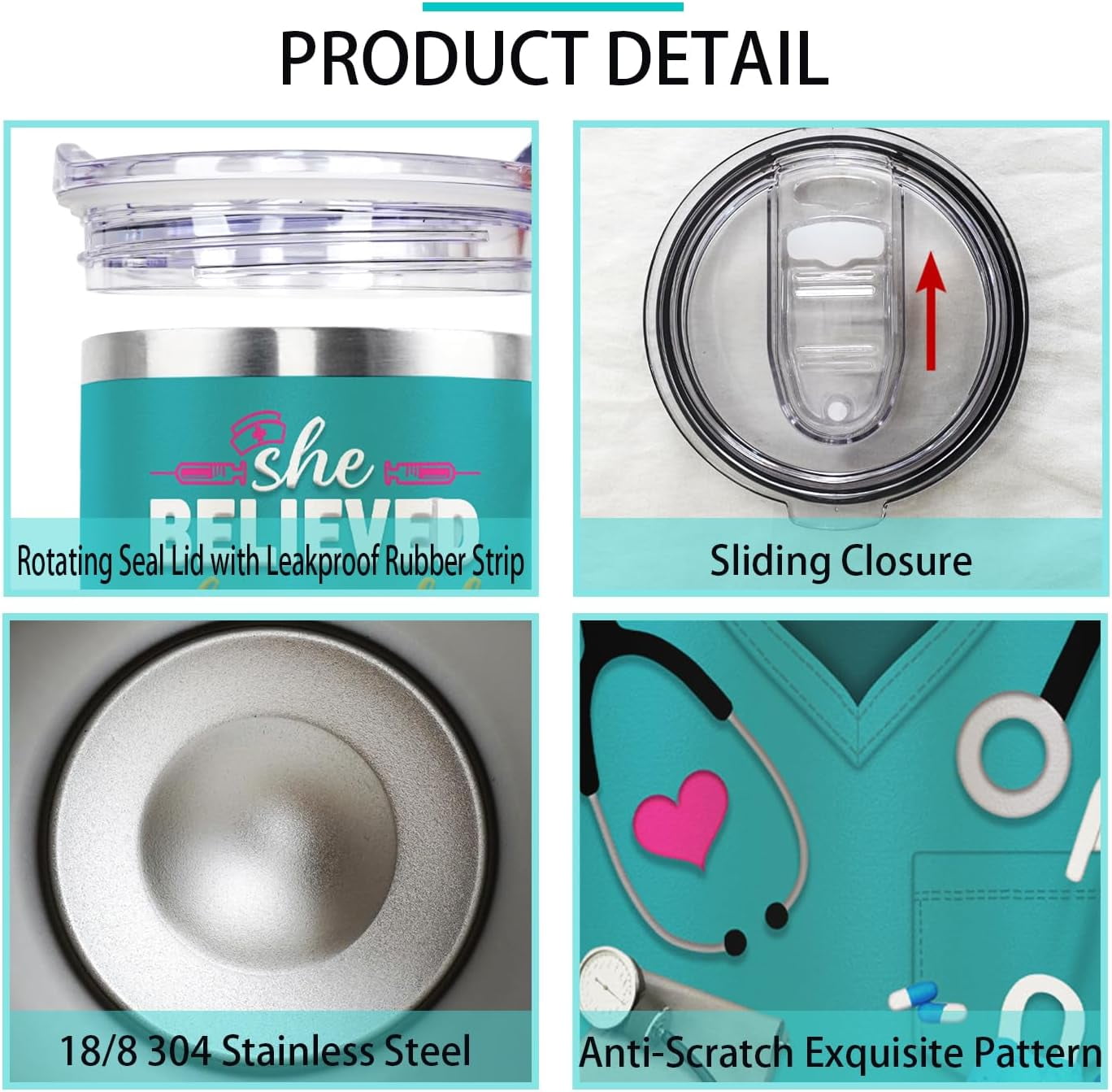 Nurse Gifts for Women Nurse Tumbler Nurse Coffee Mug Cup with Lid and Straw - 40 Oz Stainless Steel Insulated Water Bottle - Gifts for Practitioner Nurse Nursing Student Men Women