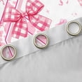 thumbnail image 4 of Feelyou Teens Ribbon Monogrammed Black Out Curtains, Pink Initial Letter K Curtains Pack of 2 (42x63 Each), Cartoon Cute Plaid Bedroom Curtains, Blackout Curtains Room Decor, 4 of 6