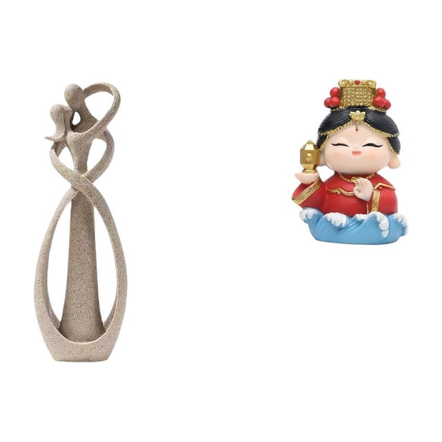Colección De Arte De Amantes Besándose, Adorno De Mesa Para Regalo De Aniversario, Figura De Resina Para Estantería, Estatua De La Madre Mazu, Escultura Coleccionable De Regalo De
