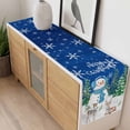 thumbnail image 4 of Blue Christmas Table Runner 60 Inches Long Farmhouse Dress Scarves, Xmas Snowman Pine Trees Elk Snowflake Dining Tablerunner for Coffee Table/Kitchen Island/Party Décor, 13" x 60", 4 of 8