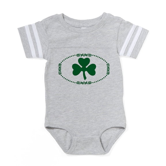CafePress - Shamrock Dot_H - Cute Infant Baby Football Bodysuit