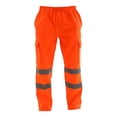 thumbnail image 5 of Men's Reflective Strip Sanitation Work Uniform Fleece Pants, Casual Sports Trousers for Safety and Visibility During Night Work or Outdoor Activities,Orange,M, 5 of 5