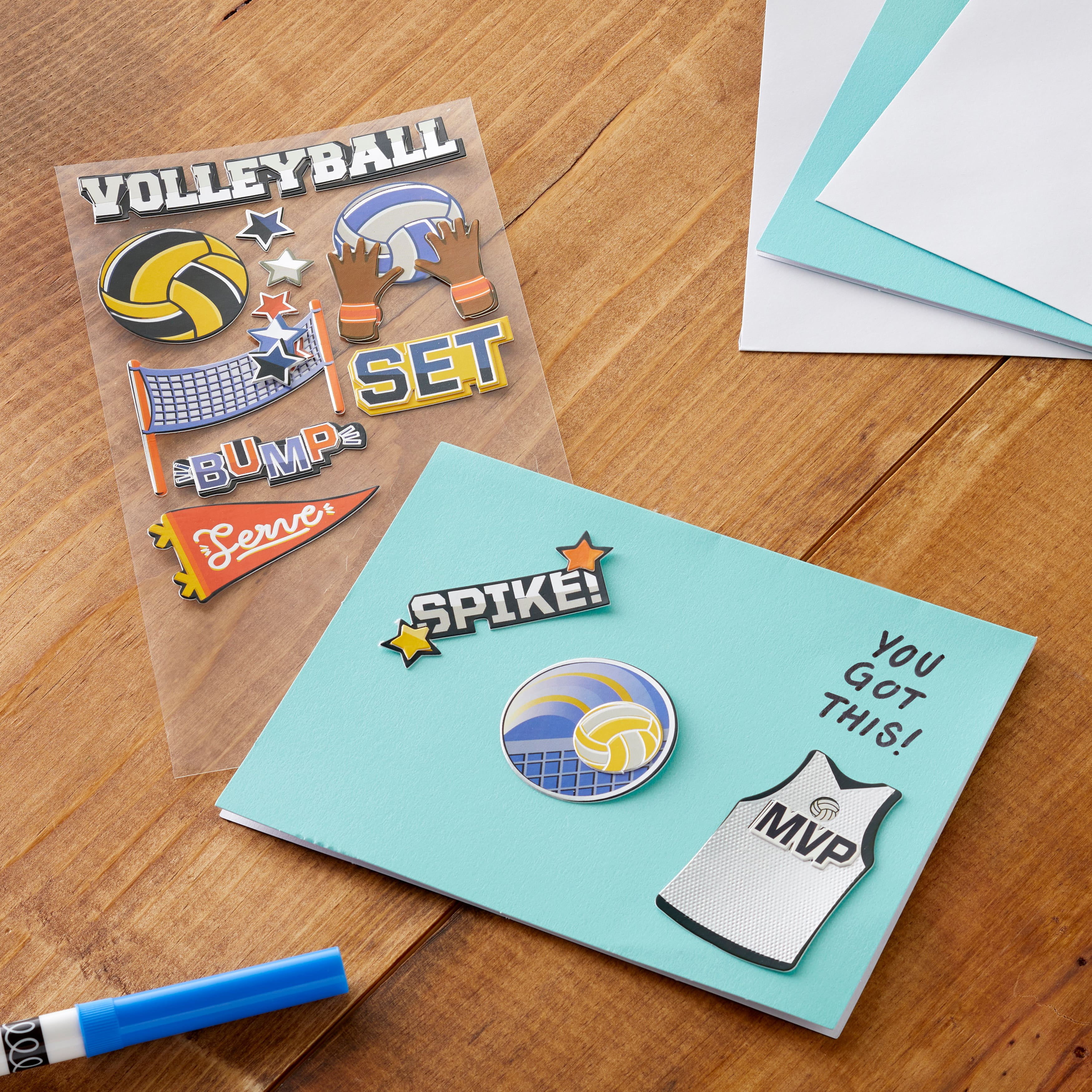 Recollections Volleyball Stickers, 12 Pack