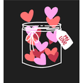 thumbnail image 2 of V Day Jar Of Hearts Adult Black Long Sleeve Hoodie-Medium, 2 of 2