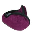 thumbnail image 2 of 180s Womens Ladies Lush Fleece Adjustable Ear Warmers Dark Purple, 2 of 2