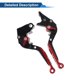 thumbnail image 5 of Palancas de freno y embrague cortas y largas para Kawasaki ZZR600 2005-2009, palanca de freno ajustable de motocicleta, aleación de aluminio, mango negro con extremo rojo, 5 of 6