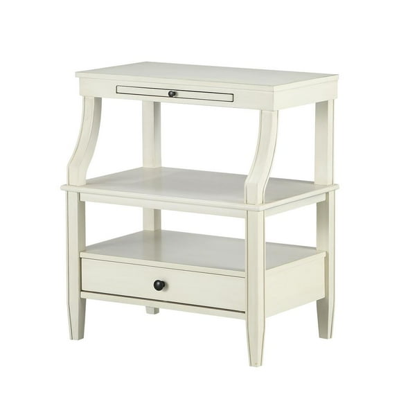Comfort Pointe Newton Antique White Wood 1-drawer Storage Nightstand