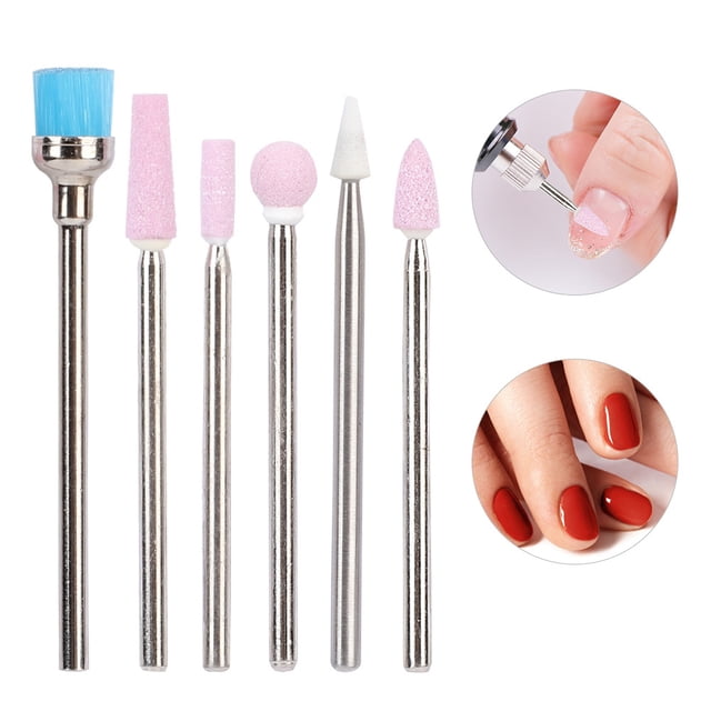 M Buder Cabezales de Broca para Uñas de Acero Inoxidable Manicura Set 6 Piezas JG#6 (9 cm / 3.54 inches)