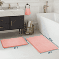 thumbnail image 2 of ComfiTime 2 Piece Bathroom Rugs Set – Thick Memory Foam, Non-Slip Bath Mat, Soft Plush Velvet Top, Ultra Absorbent, Small, Large & Long Rugs for Bathroom Floor, Peach, 17*24 & 20*32, 2 of 11