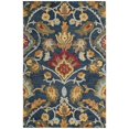 thumbnail image 2 of Safavieh Blossom Collection BLM402A Handmade Navy and Multi Premium Wool Area Rug (5 x 8), 2 of 6