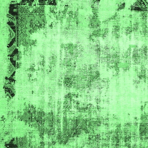 Ahgly Company Indoor Square Abstract Emerald Green Modern Area Rugs, 6' Square