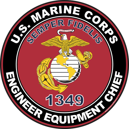 U.S.M.C. MOS 1349 Engineer Equipment Chief Decal 5.5 - Red