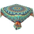 thumbnail image 3 of Mandala Tablecloth Square 60x60 Inch Vinyl Spring Small Table Cloths for Parties Waterproof Fabric Bohomian Tablecloths Decorative for Holiday Home Party Wedding Picnic, 3 of 6