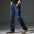 thumbnail image 2 of Pantalones vaqueros rectos para hombre, ropa de trabajo negra, pantalones vaqueros masculinos, ropa estética de otoño, tendencia de invierno 2024, clásico de lujo, XS, 2 of 5