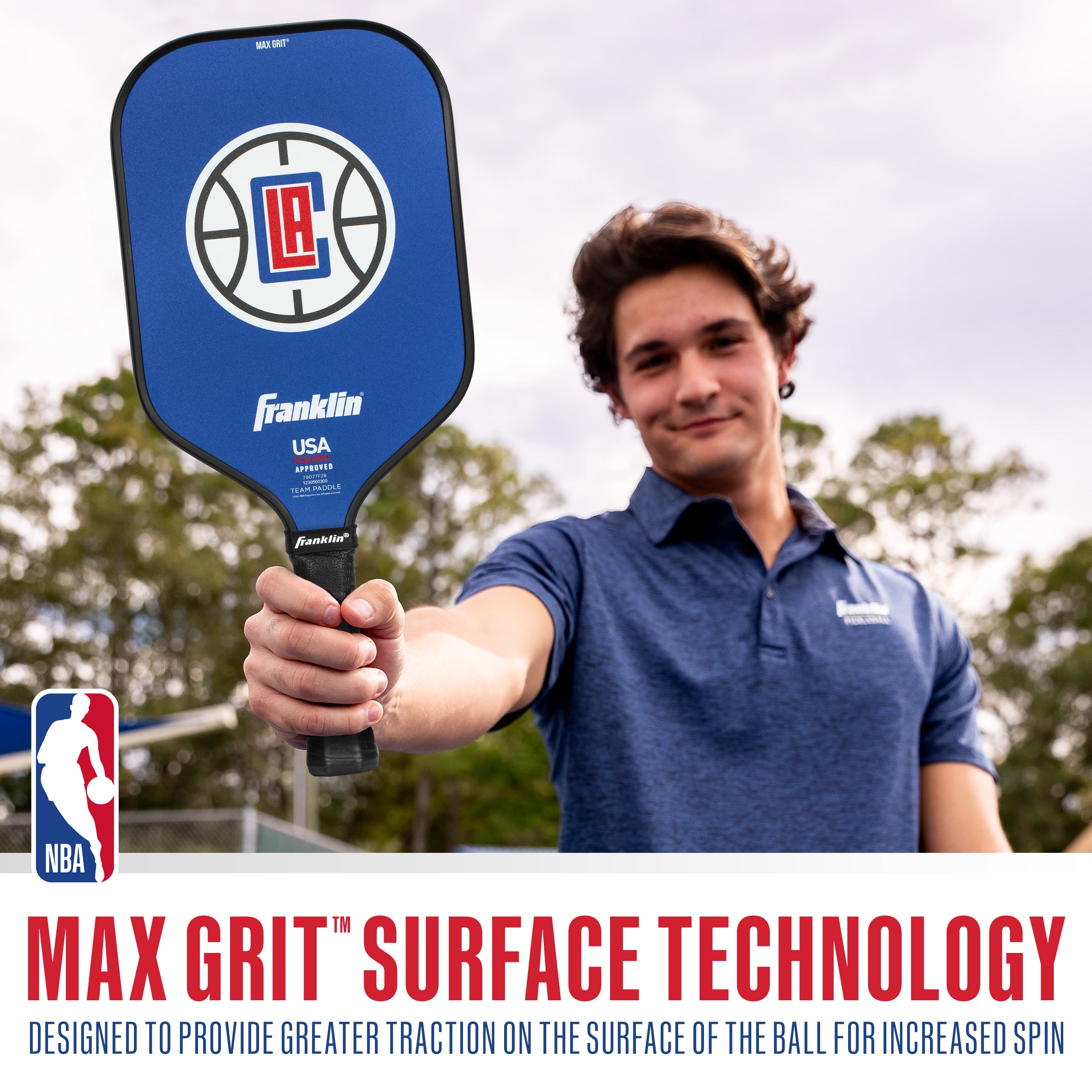Franklin Sports NBA Los Angeles Clippers Pickleball Paddle - Official NBA Team Pickleball Paddles - USAP (USAPA) Approved Premium Quality Pickleball Paddles - Authentic Team Logos + Colors