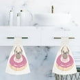 thumbnail image 6 of 2 Pcs Hanging Towels, Dish Towels Cute Happy Pug on Pink Donut Absorbent Hand Towels with Hanging Loop Washcloth for Bathroom Kitchen, 6 of 6