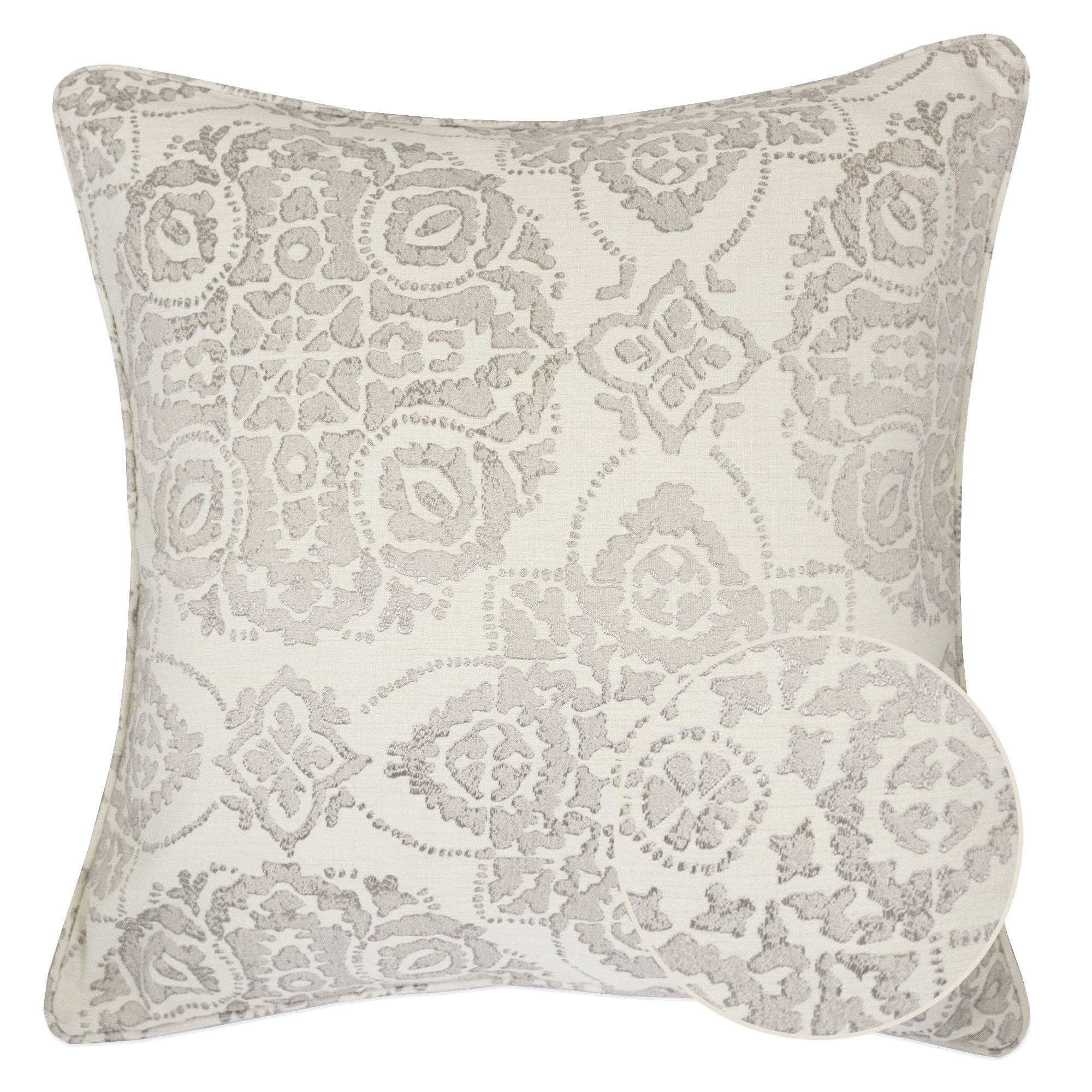 Kate Cream Abstract Polyester 20 in. x 20 in. Throw Pillow