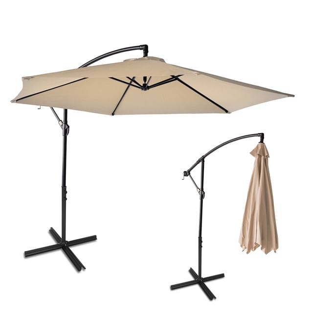 Sombrilla Plegable Para Jardin Playa Y Exteriores Metalica (Beige)