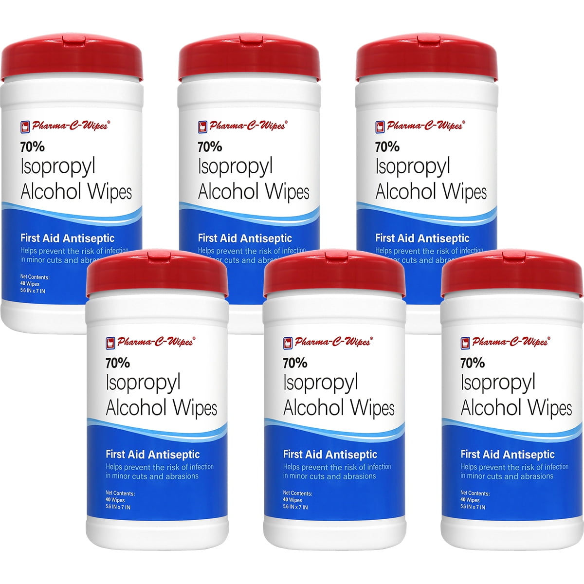 Pharma-C-Wipes 70% Isopropyl Alcohol Wipes (Case of 6 Canisters)