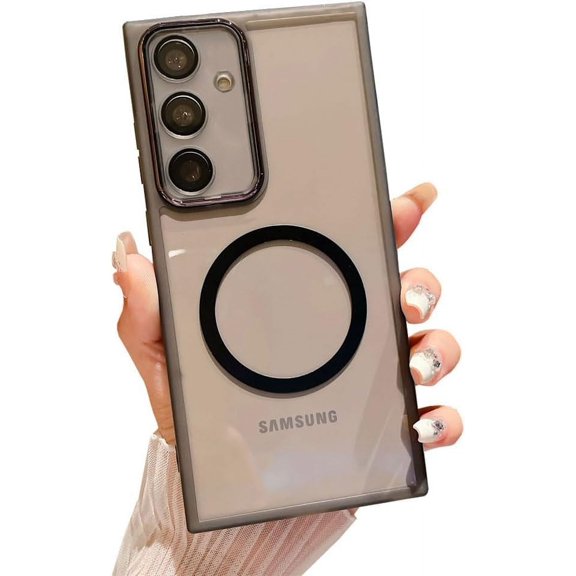 Compatible with Galaxy A14 5G Magnetic Clear Case[Compatible with Magsafe] Transparent Slim Thin TPU Bumper Shockproof Camera Lens Protective Cover Phone Case for Samsung Galaxy A14 5G(Black)