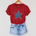 thumbnail image 4 of Cavosen Red White and Blue T Shirts Women Plus Size Independence Day Short Sleeve Round Neck Shirts American Flag Graphic Tops Lady 3X 4th of July Casual T Shirts Red White and Blue Tunic Tees, 4 of 7