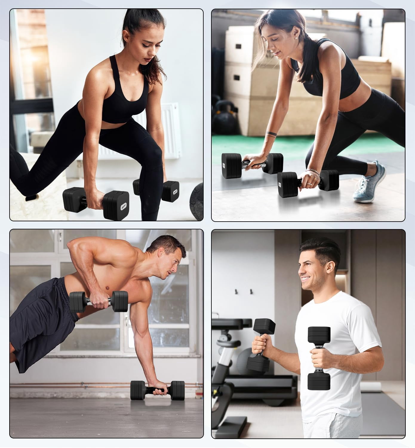 15LB 20LB 30LB 40LB 50LB Adjustable Dumbbell Set Free Weights Dumbbells Set for Women Men Hand Weights Sets Adjust Dumbbell Weight Sets for Home Gym Exercise Workout Strength Training Equipments