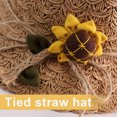 thumbnail image 4 of 52-54 cm circunferencia del sombrero sombrero de paja con sombrilla de verano para niños lindo sombrero de paja para niñas sombrero con sombrilla y conjunto de bolsa de paja, 4 of 6