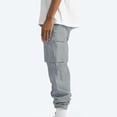 thumbnail image 6 of cllios Cargo Pants for Men Fleece Lined Solid Casual Multi Pockets Outdoor Work Straight Leg Fitness Winter Warm Long Pants Trousers, 6 of 9