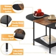 thumbnail image 6 of Coffee Tables for Living Room,2-Tier Small Oval Center Table Industrial Modern Style Coffee Tables with Storage Shelf and Wood Tabletop for Small Space,Home Office,Brown & Black, 6 of 8