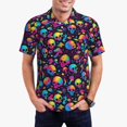 thumbnail image 5 of Yiaed Skull rainbow color mushroomPrint Men's Short Sleeve Polo Shirt,Golf Polo for Men Three-Button Golf Shirt Athletic Casual Collared T-Shirt- 3X-Large, 5 of 7