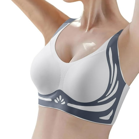 Blue XX-Large Women s Wireless Bra with Strapless Bra for Women Seamless Smooth Comfort Wirefree Womens Bras Comfortable Plus Size T Shirt Bra