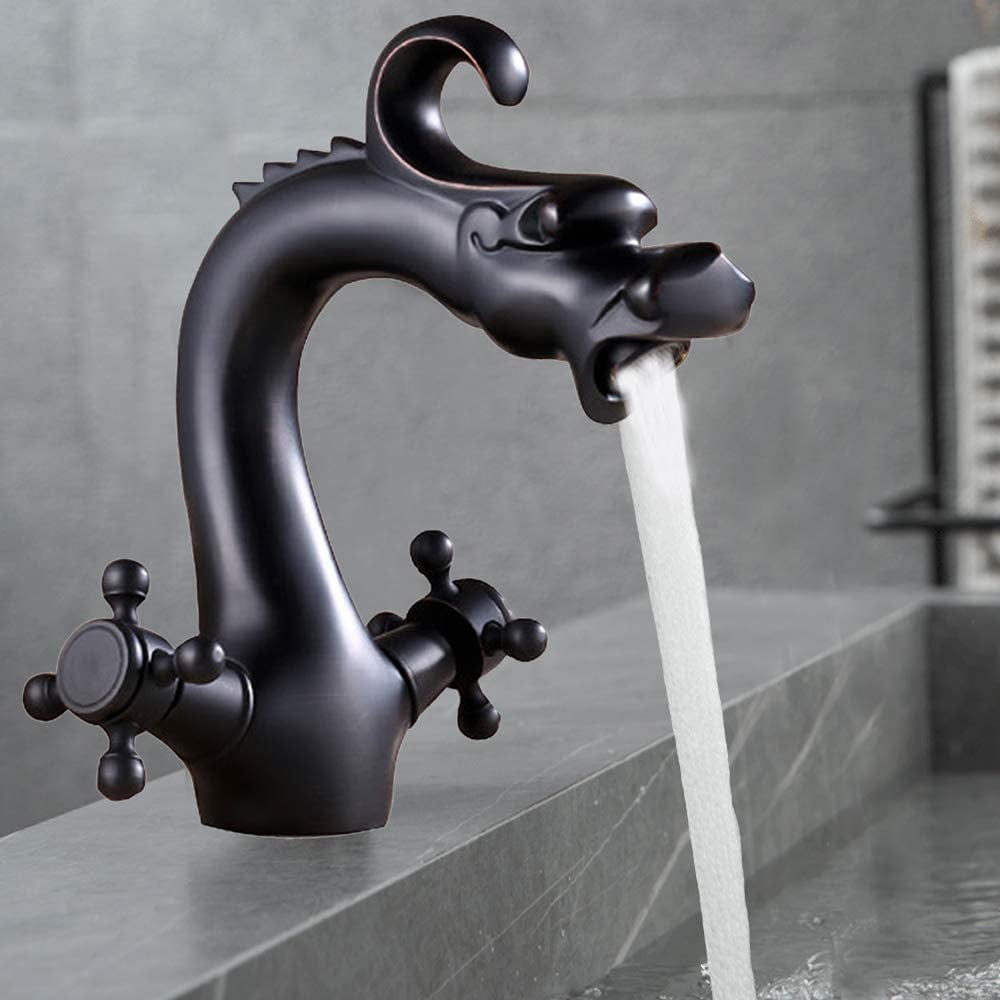 MONIPA Black Dragon Design Bathroom Basin Sink Mixer Faucet Taps Retro Kitchen Faucet Cold Hot Faucet Modern Commercial Stainless Steel Faucet