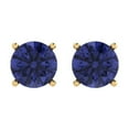 thumbnail image 3 of Clara Pucci 4Ct Tanzanite Round Cut VVS1 Push Back Stud 14k Solid hypoallergenic Gold Designer Earrings For December, 3 of 7