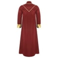 thumbnail image 3 of RUNQHUI Men's Priest Robe With Gold Trim And Cross Front Zip Closure For Church Worship And Cosplay Red 3XL, 3 of 7
