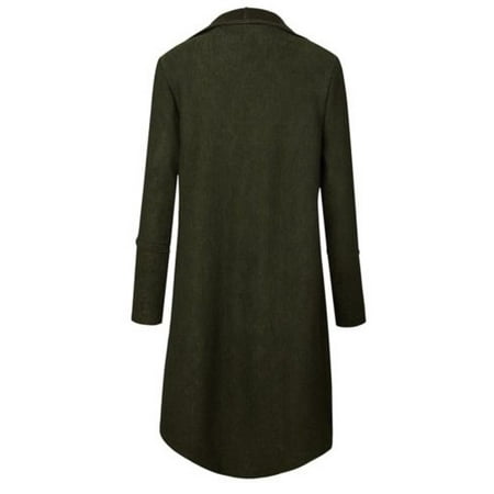Womens Knitted Waterfall Sweater Long Sleeve Jumper Overcoat Knitwear Top Cardigan Coat Outwear Casual