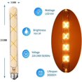 thumbnail image 2 of 2Packs E27 T30 LED Filament Bulb 8W Warm White Amber Glass Light, 2 of 4