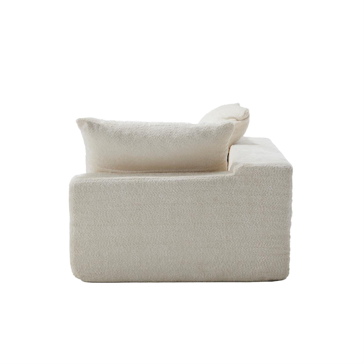 Demi Bonn 67" Premium Fabric Sofa, Cozy 2-Person Couch for Living Room and Office, Comfort Style Lazy Leisure Seat, White