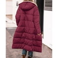 thumbnail image 2 of Tiqkatyck Womens Long Sleeve Tops Clearance Ladies Fashionable Warm Womens Winter Coats Double Faced Long Sleeve Hooded Down Jacket Womens Clothes Coats For Women Red, 2 of 4